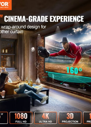 Big 155" Diagonal 16:9 HD Projector Screen Home Theater Outdoor Use