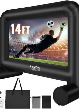 Inflatable Movie Screen, 14 FT Inflatable Projector Screen for Outside with Blower and Carrying Bag, Front/Rear Projection, Oxford Fabric Blow Up Screen for Outdoor Parties Backyard Movie Night