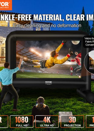 Inflatable Movie Screen, 16 FT Inflatable Projector Screen for Outside with Blower and Carrying Bag, Front/Rear Projection, Oxford Fabric Blow Up Screen for Outdoor Parties Backyard Movie Night