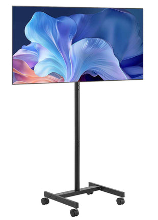 Rolling TV Stand, Mobile TV Cart for 17-55 Inch Screens, Portrait to Landscape, Portable TV Stand with Wheels Holds up to 44 lbs for Living Room, Bedroom, Office, Outdoor, Max VESA 200x200mm