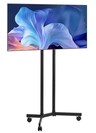 Rolling TV Stand, Mobile TV Cart for 32-65 Inch Screens, Height Adjustable, Portable Monitor Stand with Wheels Holds up to 88 lbs for Living Room, Bedroom, Office, Outdoor, Max VESA 400x400mm