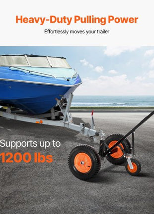 Trailer Dolly, 1200lbs Tongue Weight Capacity, Carbon Steel Trailer Mover with 2 inch Ball, 15.2 inch Pneumatic Tires, Portable Tow Dolly for Moving RV Trailer