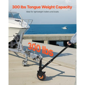 Trailer Dolly, 300lbs Tongue Weight Capacity, 16.5 inch and 22 inch Height Adjustable Trailer Dolly, with 1-7/8 inch and 2 inch Balls, 8.5 inch Pneumatic Rubber Tire, for Moving RV Trailer