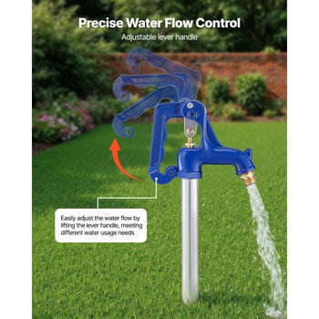 Frost Proof Yard Hydrant, 4.2FT Freeze-Proof Outdoor Faucet with 24" Bury Depth, 3/4" NPT Pipe Connection & 3/4" NH Hose Coupling, No Lead Freezeless Hydrant for Yard Garden Farm Irrigation