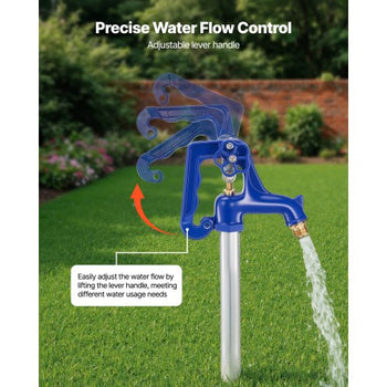 Frost Proof Yard Hydrant, 6.22FT Freeze-Proof Outdoor Faucet with 48" Bury Depth, 3/4" NPT Pipe Connection, Lever Handle + Handwheel, No Lead Freezeless Hydrant for Yard Garden Farm Irrigation