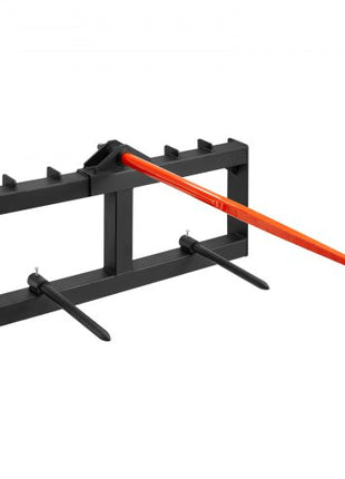 49" Hay Spear, Bale Spears 1600lbs Loading Capacity, Skid Steer Loader Tractor Attachment with 2pcs 17.5" Stabilizer Spears, Quick Attach Spike Forks