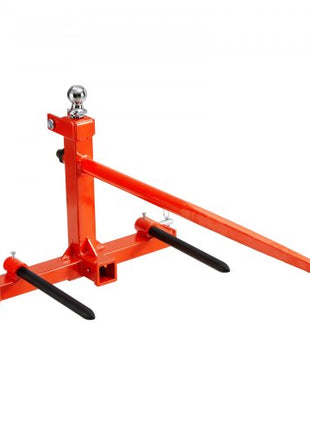 49" Hay Spear, Bale Spears 1600lbs Loading Capacity, Three-Point Hitch Tractor Attachment with 2pcs 17.5" Stabilizer Spears, Quick Attach Spike Forks