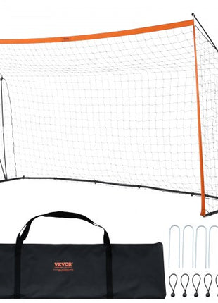Portable Soccer Goal, 12x6 ft Adults Kids Backyard Soccer Net, Large Practice Soccer Net, Steel Fiberglass Structure Training Goal Set, All-Weather Outdoor Soccer Goals with Carry Bag, Orange