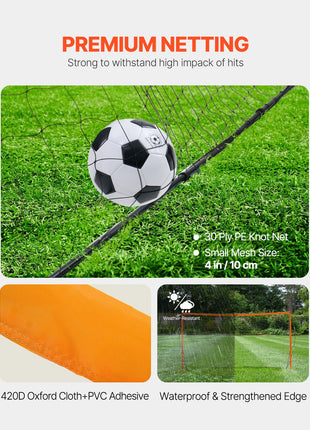 Portable Soccer Goal, 12x6 ft Adults Kids Backyard Soccer Net, Large Practice Soccer Net, Steel Fiberglass Structure Training Goal Set, All-Weather Outdoor Soccer Goals with Carry Bag, Orange