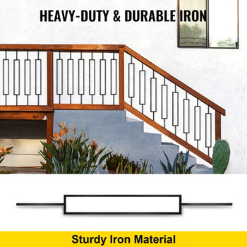 Deck Balusters, 10 Pack Metal Deck Spindles, 44\"x0.5\" Staircase Baluster with Screws, Iron Deck Railing for Wood and Composite Deck, Stylish Black Baluster for Outdoor Stair Deck Porch