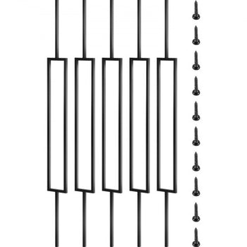 Deck Balusters, 10 Pack Metal Deck Spindles, 44\"x0.5\" Staircase Baluster with Screws, Iron Deck Railing for Wood and Composite Deck, Stylish Black Baluster for Outdoor Stair Deck Porch