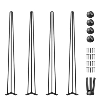 Hairpin Table Legs 36 in Black Set of 4 Desk Legs 220 lbs Load Capacity Each Leg Hairpin Desk Legs 3 Rods for Bench Desk Dining End Table Chairs Carbon Steel DIY Heavy Duty Furniture Legs