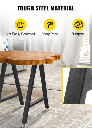 Metal Table Legs 28 x 17.7 inch A-Shaped Desk Legs Set of 2 Heavy Duty Bench Legs with Polyurethane Coating, Furniture Legs with Floor Protectors, Wrought Iron Coffee Table Legs for Home DIY Bla