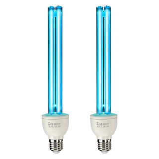 UV Light Bulb, 2 Pack, 25W Replacement Ultraviolet UVC Lamp with Ozone, 253.7 nm + 185 nm Wavelength UVO Light Bulb, E27 Universal, for 400 sqft Living Room, Classroom, Office, Restaurant