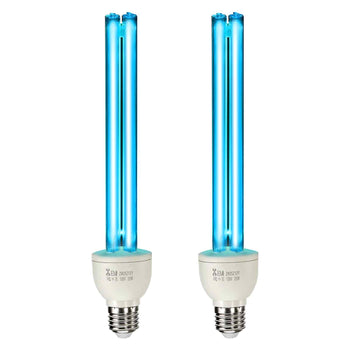 UV Light Bulb, 2 Pack, 25W Replacement Ultraviolet UVC Lamp with Ozone, 253.7 nm + 185 nm Wavelength UVO Light Bulb, E27 Universal, for 400 sqft Living Room, Classroom, Office, Restaurant