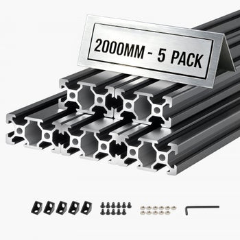 5PCS 2040 Aluminum Extrusion Profile, 78.74 Inch 2000 mm, V Slot European Standard Anodized Linear Rail, High-Strength Extruded Aluminum Rail, for 3D Printer Parts and CNC DIY Workbench, Black