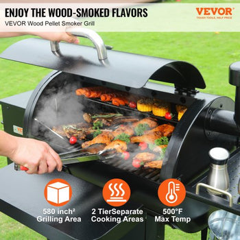53 inch Portable Charcoal Grill, Propane Gas Grills with Cover and Cart, Heavy Duty Iron BBQ Grill, Mini Tabletop Smoker for Outdoor Cooking, Barbecue Camping, Picnic, Patio, and Backyard, Black