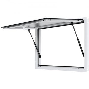 Concession Window for Food Truck, 36"x24" Aluminum Alloy Food Truck Service Window, Up to 85 Degrees Stand Serving Window with Awning Door & Drag Hook,  for Food Trucks Concession Trailers