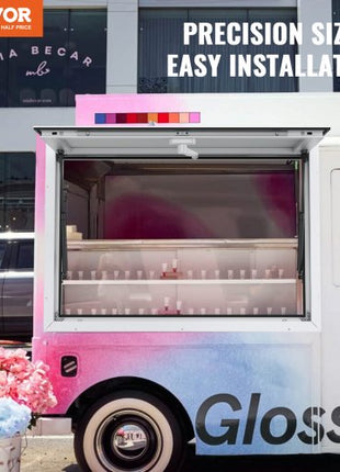 Concession Window for Food Truck, 36"x36" Aluminum Alloy Food Truck Service Window, Up to 85 Degrees Stand Serving Window with Awning Door & Drag Hook,  for Food Trucks Concession Trailers