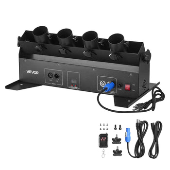 Electric Confetti Cannon Machine, High Output 4-Shot Confetti Launcher, DMX512, Manual & Remote Control, Portable Confe-tti Shooter for Wedding Christmas DJ Party Event Show Stage Nightclub