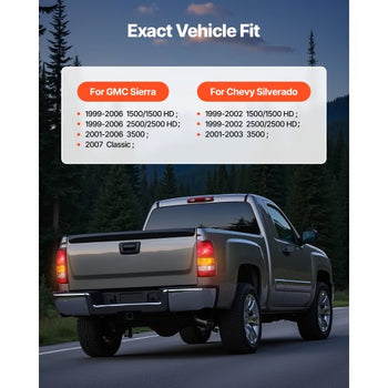 Tail Light Assembly Compatible with 1999-2003 Chevy Silverado 1999-2006 GMC Sierra 1500 1500 HD 2500 2500 HD 3500, 2007 GMC Sierra Classic Driver & Passenger Side Taillights without Bulbs (2PCS)
