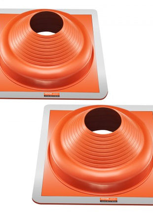 2Pcs Roof Pipe Flashing Boots, Fit Pipe OD 6-3/4" to 14", Flexible Silicone Roofing Jack Pipe Flashing, High Temp -101? to 437?, Square Metal Base, for Chimney, Wood Stove & Outdoor Vent Pipes