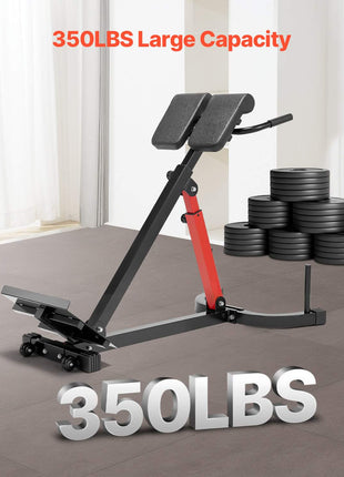 Roman Chair Hyperextension Bench, 350 lbs Adjustable Extension Machine, Multi-Function Exercise Equipment for Glute, Hamstring, Lower Back, and Ab Workout, Fitness Weight Bench for Home Gym