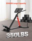 Roman Chair Hyperextension Bench, 350 lbs Adjustable Extension Machine, Multi-Function Exercise Equipment for Glute, Hamstring, Lower Back, and Ab Workout, Fitness Weight Bench for Home Gym