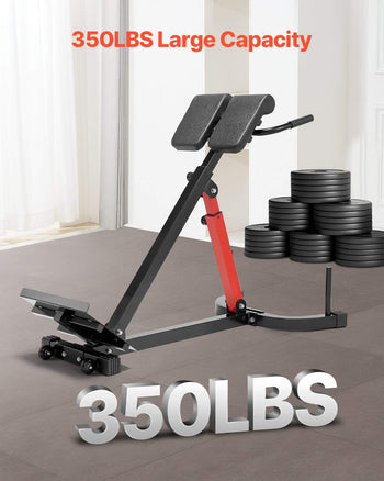 Roman Chair Hyperextension Bench, 350 lbs Adjustable Extension Machine, Multi-Function Exercise Equipment for Glute, Hamstring, Lower Back, and Ab Workout, Fitness Weight Bench for Home Gym
