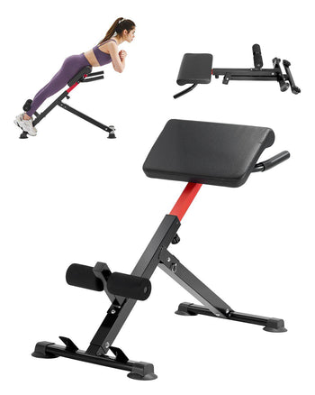 Roman Chair Hyperextension Bench, 250 lbs Adjustable & Foldable Extension Machine, Multi-Function Exercise Equipment for Glute, Hamstring, Back, and Ab Workout, Fitness Weight Bench for Home Gym
