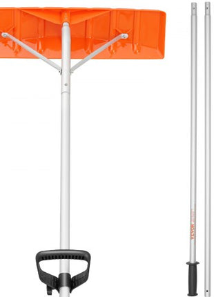 Snow Roof Rake, 25" Plastic Blade Snow Removal Tool, 21ft Reach Aluminium Handle, Superior Roof Shovel with Anti-Slip Handle Grip, Easy to Setup & Use for House Roof, Car Snow, Wet Leaves