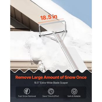 Snow Roof Rake, 18.5 in Aluminum Blade, 5.2-30 ft Adjustable Roof Snow Scraper with Wheels & Slide, , Lightweight Snows Removal Tool for House Rooftop Leaves Debris Clearing