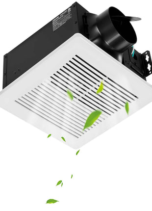 Bathroom Exhaust Fan, 80 CFM Bathroom Vent, Low-Noise, Premium Motor Ceiling Fan, Standard 4-inch Duct Interface for Laundry Room, Storage Room, Home Ventilation, White