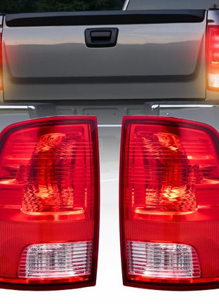 Tail Light Assembly Compatible with 2009-2018 Dodge Ram 1500 2500 3500, 2019-2020 Dodge Ram 1500 Classic, Halogen Version Left & Right Side Taillight Rear Brake Lamps with Halogen Bulbs, 2PCS