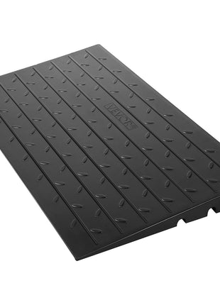 Rubber Threshold Ramp, 2.6\" Rise Threshold Ramp Doorway, 3 Channels Cord Cover Rubber Solid Threshold Ramp, Rubber Angled Entry Rated 2202 Lbs Load Capacity for Wheelchair and Scooter