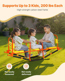 Kids Seesaw, 200 lbs Load Capacity, Metal Rocking Teeter Totter with Handles, Toddler Seesaw for Children Aged 3+, Kids Outdoor Playground Equipment for Lawn, Backyard, Playground, 2 Seats
