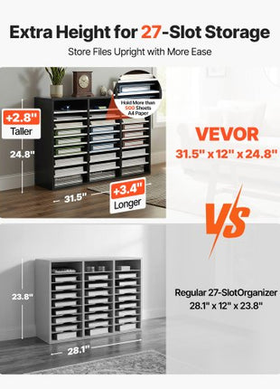 Literature Organizer, 36 Compartments Office Mailbox with Adjustable Shelves, Wooden Mailbox Sorter Medium Density Fiberboard Office Home Classroom Storage for Files, Documents, Papers, Grey