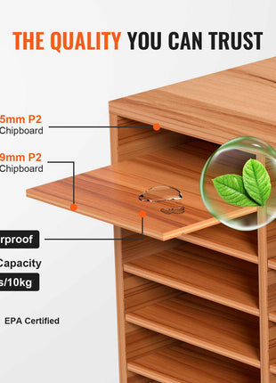 27 Compartments Wood Literature Organizer, Adjustable Shelves, Medium Density Fiberboard Mail Center, Office Home School Storage for Files, Documents, Papers, Magazines, White