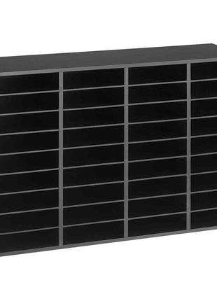 Wood Literature Organizer 36 Compartments Office Mailboxes Black, Countertop Literature Sorter for Files Documents Papers, with Adjustable Shelves, for Office, Home, Classroom Organization