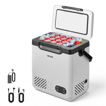 12 Volt Refrigerator, 12.68 QT/ 12L Car Fridge, Portable Electric Freezer Compressor with Handle, 12V/24V DC 100-240V AC, -4°F to 68?/-20? to 20?, for Truck Van RV SUV Boat Travel Camping