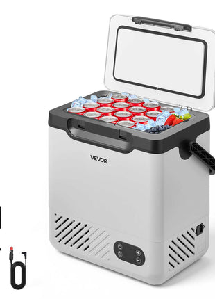 12 Volt Refrigerator, 12.68 QT/ 12L Car Fridge, Portable Electric Freezer Compressor with Handle, 12V/24V DC 100-240V AC, -4°F to 68℉/-20℃ to 20℃, for Truck Van RV SUV Boat Travel Camping