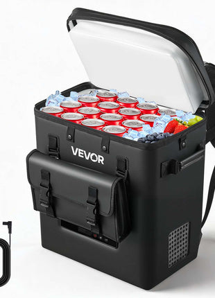 12 Volt Refrigerator, 13.7 QT/ 13L Car Fridge, Portable Electric Freezer Compressor, 12V/24V DC, 21℉ to 50℉/ -6℃ to 10℃, for Truck Van RV SUV Boat Travel Camping Road Trips