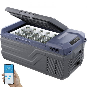 Car Refrigerator, 12 Volt Car Refrigerator Fridge, 15 L Single Zone Portable Freezer, -4?-68? Adjustable Range, 12/24V DC and 100-240V AC Compressor Cooler for Outdoor, Camping, RV