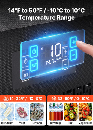 12 Volt Refrigerator, 21.1 QT/ 20L Car Fridge, Portable Ultra-Light EPP Freezer, APP Control Electric Compressor, 12V/24V DC, 14℉ to 50℉, for Truck Van RV SUV Boat Travel Camping