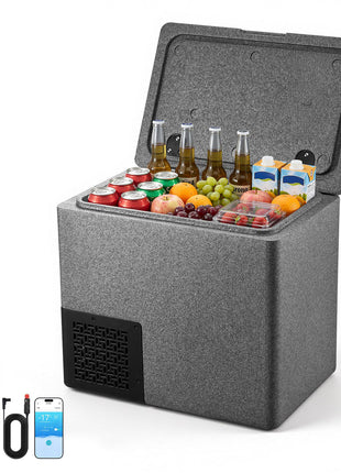 12 Volt Refrigerator, 21.1 QT/ 20L Car Fridge, Portable Ultra-Light EPP Freezer, APP Control Electric Compressor, 12V/24V DC, 14℉ to 50℉, for Truck Van RV SUV Boat Travel Camping