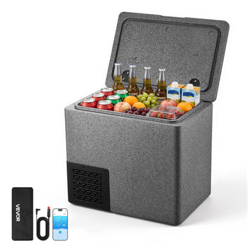 12 Volt Refrigerator, 21.1 QT/ 20L Car Fridge, Portable Ultra-Light EPP Freezer, APP Control Electric Compressor, 12V/24V DC, 14℉ to 50℉, for Truck Van RV SUV Boat Travel Camping