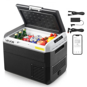 12 Volt Car Refrigerator, 31.7QT/30L Car Fridge, Portable Electric Cooler with -4?~68? Adjustable Temperature, 12/24V DC and 100- 240V AC Compressor Freezer for Outdoor, Camping, Travel, RV