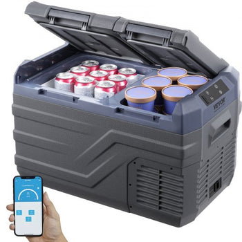 Car Refrigerator, 12 Volt Car Refrigerator Fridge, 25 L Dual Zone Portable Freezer, -4?-68? Adjustable Range, 12/24V DC and 100-240V AC Compressor Cooler for Outdoor, Camping, RV