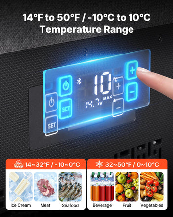12 Volt Refrigerator, 42.3 QT/ 40L Car Fridge, Portable Ultra-Light EPP Freezer, APP Control Electric Compressor, 12V/24V DC, 14℉ to 50℉, for Truck Van RV SUV Boat Travel Camping