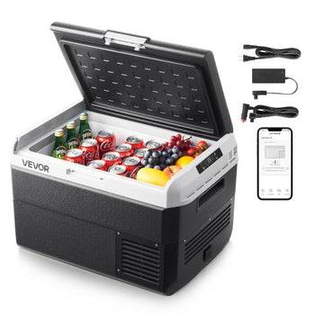 12 Volt Car Refrigerator, 52.8QT/50L Car Fridge, Portable Electric Cooler with -4?~68? Adjustable Temperature, 12/24V DC and 100- 240V AC Compressor Freezer for Outdoor, Camping, Travel, RV